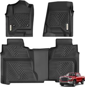 Yita-001-m9 Yitamotor All Weather Floor Mats For 2014 2018 Chevy Silverado 1500 Crew Cab 1st And 2nd R