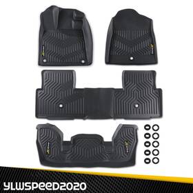V-02cfm1394abk Ylwspeed20 4pcs Floor Mats Set Fit For 23-24 Honda Pilot Tpe All Weather 3 Row Liners