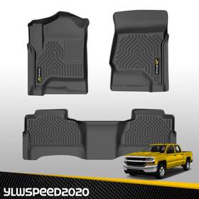 Yl0701004 Ylwspeed20 Fit For 2014-18 Silverado Sierra 1500 Crew Cab All Weather Tpe Floor Mats Liners