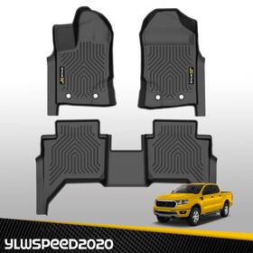 Yl082902 Ylwspeed20 Fit For 19-24 Ford Ranger Crew Cab All Weather 3d Molded Tpe Floor Mats Liners