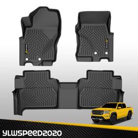 Yl112701 Ylwspeed20 Floor Mats Waterproof 2 Row Liner Set Fit For 22-23 Nissan Frontier Crew Cab Tpe