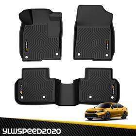 Yl20250214-3 Ylwspeed20 Floor Mats Liner Set Fit For 2022-2025 Honda Civic Sedan All Weather Tpe Rubber
