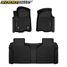 Ylw355658 Ylwspeed2000 Tpe Floor Mats Set Liner Fit For 19-25 Silverado Sierra 1500 2500 3500 Crew Cab