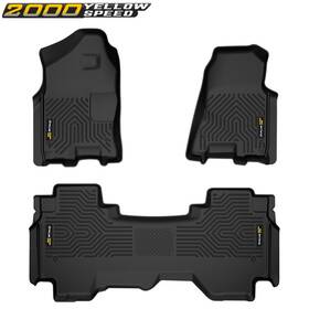 Ylw857190 Ylwspeed2000 Fit For 19-24 Dodge Ram 1500 Crew Cab Tpe All Weather Floor Mats Full Set Liners