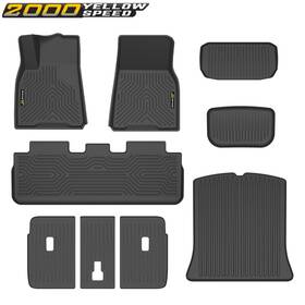Ylw889931 Ylwspeed2000 Tpe Floor Mats And Cargo Liner Backrest Mat Fit For 2020-24 Tesla Model Y 5 Seater