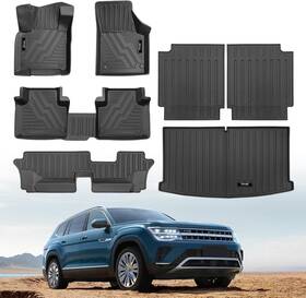 Cxhwat0002l Yonugli Floor Mats For 2018-2025 Volkswagen Atlas 7 Passenger Bench Seating