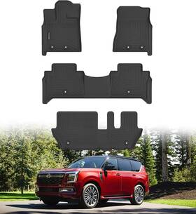 Jd0154 Yumemoo Floor Mats For 2025 Armada 8 Seats All Weather Liners Tpe Rubber Fit A