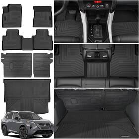 20212024 Yumemoo Qjy-26 Floor Mats For Nissan Rogue Upgrade Trunk Mat With Backrest All Wea