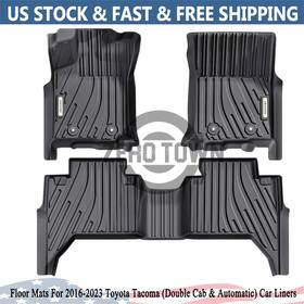 Zero Town 197839292109 Custom Floor Mats For 2016-2023 Toyota Tacoma Double Cab And Automatic Car Liners