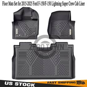 Zero Town 2015-2025 F-150/f-150 Floor Mats Liner For Ford Lightning Super Crew Cab 3d Tpe