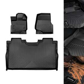 Bu147 Zoncar Floor Mats Liner All Weather 3pc F R Set For 2015-2020 Ford F-150 Super Crew Cab