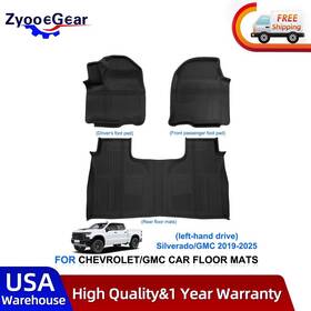 2540909582 Zyooegear Floor Mats Fit For Chevy Silverado /gmc Sierra Crew Cab 2019-2025 Weather Liner