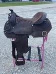 Adult Western Horse Roughout Leather Work Saddle - 15/16/17 Inch Free Shipping. Fixed Price $444.99.
