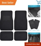 Car Floor Mats Nylon Vinyl Universal Fit Front Rear Heelpad Black. Fixed Price $30.98.