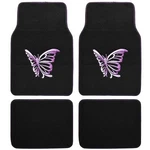 New 4PC Set Purple Butterfly Truck Front Back Carpet Floor Mats By Bdk Usa. Fixed Price $26.58.