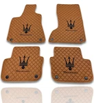 Compatible With Maserati Luxury Leather Car Floor Mats Brown - Stitch. Fixed Price $149.00.