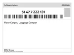 Genuine Bmw Floor Carpet, Luggage Compar 51-47-7-222-131 New. Fixed Price $403.18.