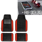 Red Black Carpet Floor Mats For Sedan Suv Van Universal Fitment W. Dash. Fixed Price $32.99.