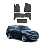 Omac Floor Mats Liner For Infiniti QX56 2010-2013 Black Tpe All-weather Pcs. Fixed Price $89.99.