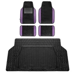 Fh Group Universal Fit Purple/black Carpet Floor Mats W/ Rubber Cargo. Fixed Price $48.99.