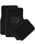 Floor Mats For Auto 4PC Carpet Semi Custom Fit Heavy Duty W/heel Pad Black. Fixed Price $16.00.