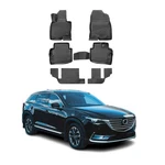 Omac Floor Mats Liner For Mazda CX-9 2016-2023 Black Tpe All-weather Pcs. Fixed Price $82.79.