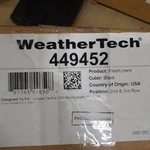 449452 Weathertech Floorliner 2017-2018 Chrysler Pacifica 2ND/3RD Row, Black. Fixed Price $115.00.