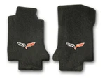 2005-2007 Chevrolet Corvette 2PC Black Front Carpet Floor Mats With Flags Logo. Fixed Price $138.99.