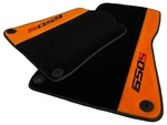 Black Floor Mats For Mclaren 650S Tailored With Orange Alcantara Leather Carpets. Fixed Price $399.00.
