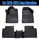 For 2015-2023 Jeep Cherokee Tpe All-weather Front & Rear Floor Mats Liners Set. Fixed Price $68.49.