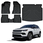 Full Coverage 1ST & 2ND Row Floor Mats + Cargo Liner For Jeep Compass 2018-2026. Fixed Price $190.00.