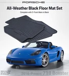2016-2025 Porsche 718 Boxster All Weather Rubber Floor Mats In Black Color. Fixed Price $134.93.