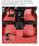 Custom Fit Car Floor Mats For Jeep Wrangler 2018-2024 Full Set (front +rear) Red. Fixed Price $99.88.