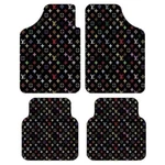 Car Floor Mat Designer Print Universal- Black Multi. Fixed Price $50.01.