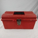 Contico Tuff Box Red Plastic Tool Made In Usa 16"X8"X8". Fixed Price $40.00.
