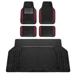 Fh Group Universal Fit Burgundy/black Carpet Floor Mats W/ Rubber Cargo. Fixed Price $48.99.