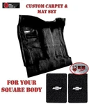 1988-89 C1500 Black Cutpile Carpet & Floor Mats W/chevy Silver Bowtie. Fixed Price $434.99.