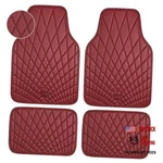 Luxury Faux Leather Floor Mats For Cars, Waterproof All Burgundy Red. Fixed Price $56.95.
