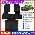 Floor Mats + Cargo Trunk Liner Fits Toyota Corolla Cross 2022-2024 Black Set. Fixed Price $89.00.