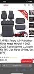 Taptes Tesla Floor Mats Mode 3. Fixed Price $195.00.