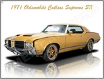 1971 Oldsmobile Cutlass Supreme Sx New Metal Sign: Fully Restored. Fixed Price $21.88.