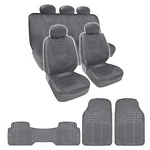 Complete Set Gray Pu Leather Seat Covers & 3 Piece Pvc Mats Bdk Design. Fixed Price $59.90.