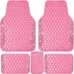 5PCS Bling Leather Car Mats Sparkly Diamond Rhinestone Pink Anti-slip Universal. Fixed Price $62.30.