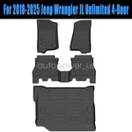 Tpe Floor Mats Trunk Cargo Liner For 2018-2025 Jeep Wrangler Jl Unlimited 4-DOOR. Fixed Price $107.49.