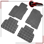 Fits 22-26 Honda Civic Integra Floor Mats Black Gray Plaid Checkered Carpet 4PCS. Fixed Price $85.99.