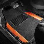 Fh Group Non-slip 1ST & 2ND Row Orange Carpet Floor Mat Set Colored Trim. Fixed Price $31.97.