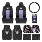 Carbella Kuromi Seat Covers, Floor Mats, Steering Wheel Cover, Windsh.... Fixed Price $192.24.
