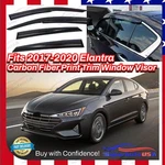 For Hyundai Elantra 2017-20 Carbon Fiber Print Trim Window Visors Rain Deflector. Fixed Price $39.89.