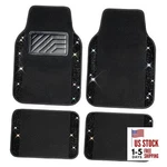 Bling Diamond Car Floor Mats, Sparkling Crystal Shining Glitter Black. Fixed Price $45.44.