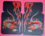 Plasticolor Vintage Dragon Rubber Floor Mats Flames Heavy Duty Car Truck 3D. Fixed Price $199.95.
